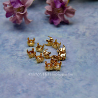 19ss Round Crystal or Gemstone Settings, 12 Pcs Silver or Gold Plated Empty Rhinestone Settings