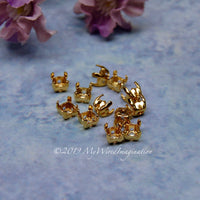 19ss Round Crystal or Gemstone Settings, 12 Pcs Silver or Gold Plated Empty Rhinestone Settings