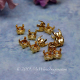 19ss Round Crystal or Gemstone Settings, 12 Pcs Silver or Gold Plated Empty Rhinestone Settings