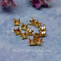 19ss Round Crystal or Gemstone Settings, 12 Pcs Silver or Gold Plated Empty Rhinestone Settings