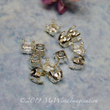 19ss Round Crystal or Gemstone Settings, 12 Pcs Silver or Gold Plated Empty Rhinestone Settings