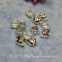 19ss Round Crystal or Gemstone Settings, 12 Pcs Silver or Gold Plated Empty Rhinestone Settings