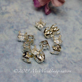 19ss Round Crystal or Gemstone Settings, 12 Pcs Silver or Gold Plated Empty Rhinestone Settings