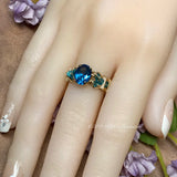 Blue Zircon Handmade Ring Lab-Created London Blue Gemstone, December Birthstone