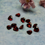 12 Pieces, Genuine Garnet Hearts, 6X6mm Heart-Shape Faceted Garnets