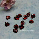12 Pieces, Genuine Garnet Hearts, 6X6mm Heart-Shape Faceted Garnets