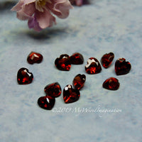 12 Pieces, Genuine Garnet Hearts, 6X6mm Heart-Shape Faceted Garnets