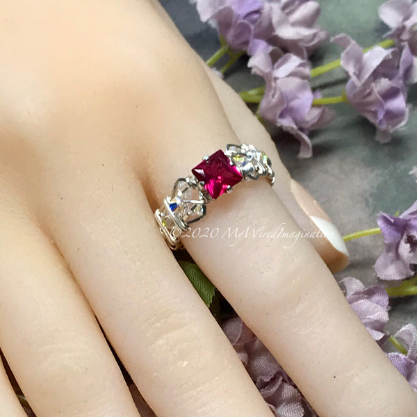 Swarovski Crystal Birthstone Rings, Handmade, All Birthstones Available, Gems, CZs, Vintage Crystal