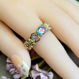 Petite Opalescent Mystic, Mercury Mystic Topaz Handmade Ring   Made to Order in 14K Gold or Sterling Silver