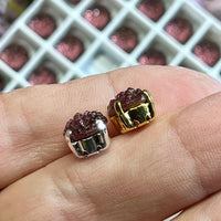 Amethyst 2, 4 or 6 Pieces Vintage Crystal 40ss (8.5mm) Sugar Stone in Settings, Faux Druzy