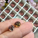 Amethyst 2, 4 or 6 Pieces Vintage Crystal 40ss (8.5mm) Sugar Stone in Settings, Faux Druzy