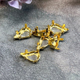 10x6 mm Pear-Teardrop Shape 4300 Settings, 6 pcs SP or GP, Gemstone or Crystal Settings