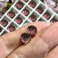 Amethyst 2, 4 or 6 Pieces Vintage Crystal 40ss (8.5mm) Sugar Stone in Settings, Faux Druzy