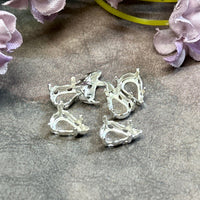 10x6 mm Pear-Teardrop Shape 4300 Settings, 6 pcs SP or GP, Gemstone or Crystal Settings
