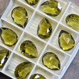 Swarovski Crystal, 1 Pc Khaki Green, 18x13 art 4320 Pear Shape Crystal with Setting