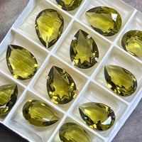Swarovski Crystal, 1 Pc Khaki Green, 18x13 art 4320 Pear Shape Crystal with Setting