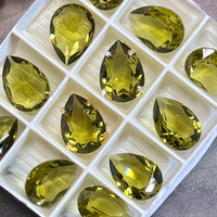 Swarovski Crystal, 1 Pc Khaki Green, 18x13 art 4320 Pear Shape Crystal with Setting