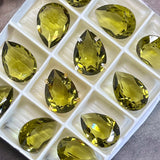 Swarovski Crystal, 1 Pc Khaki Green, 18x13 art 4320 Pear Shape Crystal with Setting
