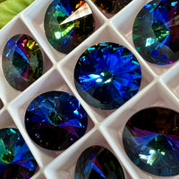 Green Sphinx 1 Piece Genuine Swarovski Crystal, 18mm 1122 Rivoli Crystal, With or Without Setting