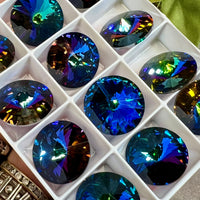 Green Sphinx 1 Piece Genuine Swarovski Crystal, 18mm 1122 Rivoli Crystal, With or Without Setting