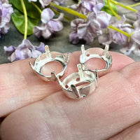 Rivoli Settings 3pcs SP Settings Swarovski 9mm 1122 Rivoli and Chaton, Empty Settings Nickel Free