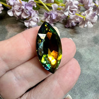 Golden Sahara Navette 32x17mm Genuine Swarovski Crystal, Article 4227 Golden Sahara, With Setting