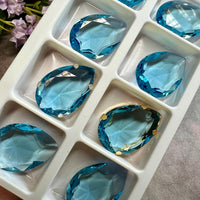 Swarovski Aquamarine 1 Pc Transparent 30x20 art 4320 Pear Shape Crystal with SP or GP Setting
