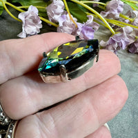 Golden Sahara Navette 32x17mm Genuine Swarovski Crystal, Article 4227 Golden Sahara, With Setting