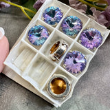 12mm Sew On Swarovski Crystal Vitrail Light Rivoli 1122 With Prong Setting