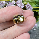 Crystal AB Genuine Swarovski, 1 Pc 10mm Fancy 4460 Cushion Square Cut Crystal, Rhinestone in Setting