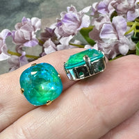 10mm Laguna Delite Genuine Swarovski Crystal, 1pc 4470 Square Cushion Cut With Setting
