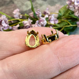 10x7 mm Pear Shaped 4320 Settings, 2 pcs Silver or Gold Plated,  Gemstone or Crystal Settings