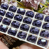 Tanzanite 1 Pc Vintage Swarovski 12x10mm Oval, Art 4120, Swarovski Crystal in Setting