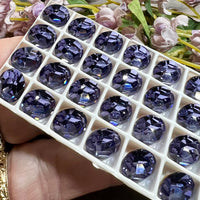 Tanzanite 1 Pc Vintage Swarovski 12x10mm Oval, Art 4120, Swarovski Crystal in Setting