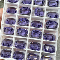 Cardinal Royal Purple, 2 Pcs Vintage Transparent Swarovski 12x10mm Art 4610 With Setting