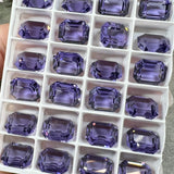 Cardinal Royal Purple, 2 Pcs Vintage Transparent Swarovski 12x10mm Art 4610 With Setting