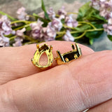 10x7 mm Pear Shaped 4320 Settings, 2 pcs Silver or Gold Plated,  Gemstone or Crystal Settings