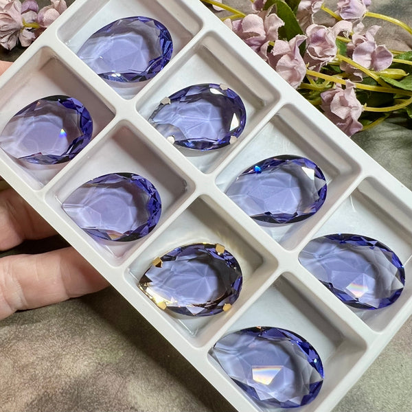Swarovski Tanzanite 1 Pc Transparent 30x20 art4320 Pear Shape Crystal with Setting