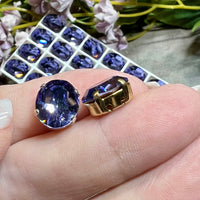 Tanzanite 1 Pc Vintage Swarovski 12x10mm Oval, Art 4120, Swarovski Crystal in Setting