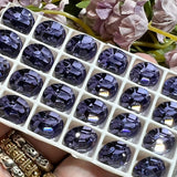 Tanzanite 1 Pc Vintage Swarovski 12x10mm Oval, Art 4120, Swarovski Crystal in Setting