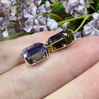 Cardinal Royal Purple, 2 Pcs Vintage Transparent Swarovski 12x10mm Art 4610 With Setting