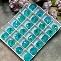 10mm Laguna Delite Genuine Swarovski Crystal, 1pc 4470 Square Cushion Cut With Setting