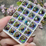 Paradise Shine Genuine Swarovski, 1 Pc 10mm Cushion Square Cut 4470 Crystal in Setting