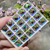 Paradise Shine Genuine Swarovski, 1 Pc 10mm Cushion Square Cut 4470 Crystal in Setting