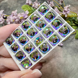 Paradise Shine Genuine Swarovski, 1 Pc 10mm Cushion Square Cut 4470 Crystal in Setting