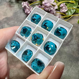 Blue Zircon 10mm Genuine Swarovski 10mm 4470 Cushion Cut with Sew On Type Setting