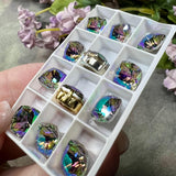 Paradise Shine Genuine Swarovski, 1 Pc 10mm Fancy 4460 Cushion Square Cut Crystal