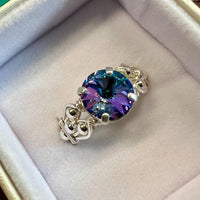 Vitrail Light Swarovski Crystal ,Handmade Ring Made to Order, Swarovski Crystal Ring
