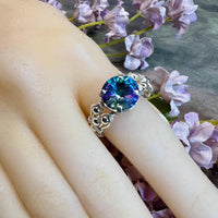 Vitrail Light Swarovski Crystal ,Handmade Ring Made to Order, Swarovski Crystal Ring