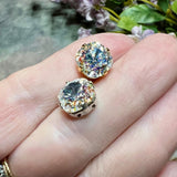 Swarovski White Patina Crystal, 1pc 10mm 4470 Cushion Cut With Prong Setting